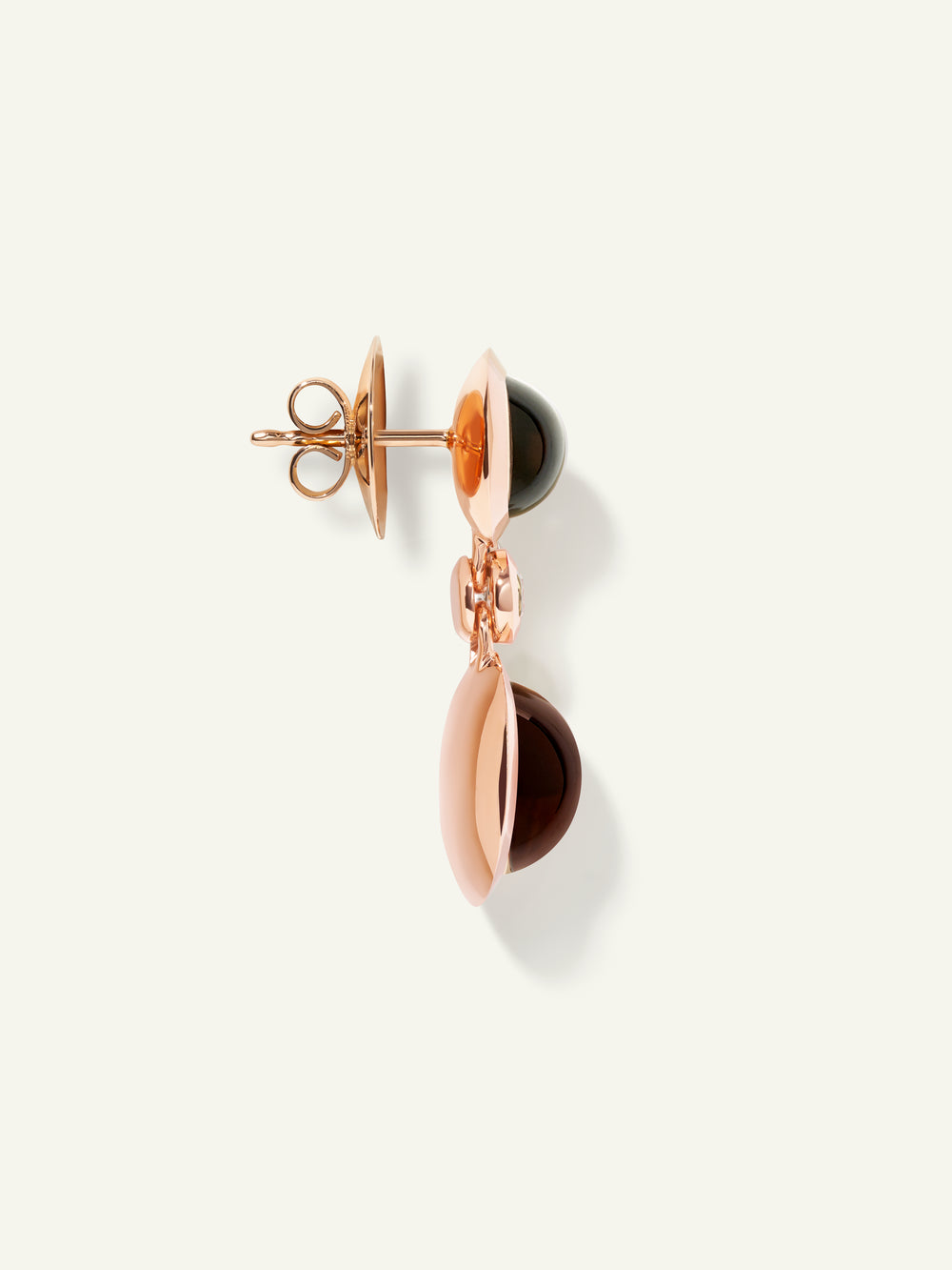 BOUTON 2 Cabochons Earrings in 'Indian Summer' with Sapphire
