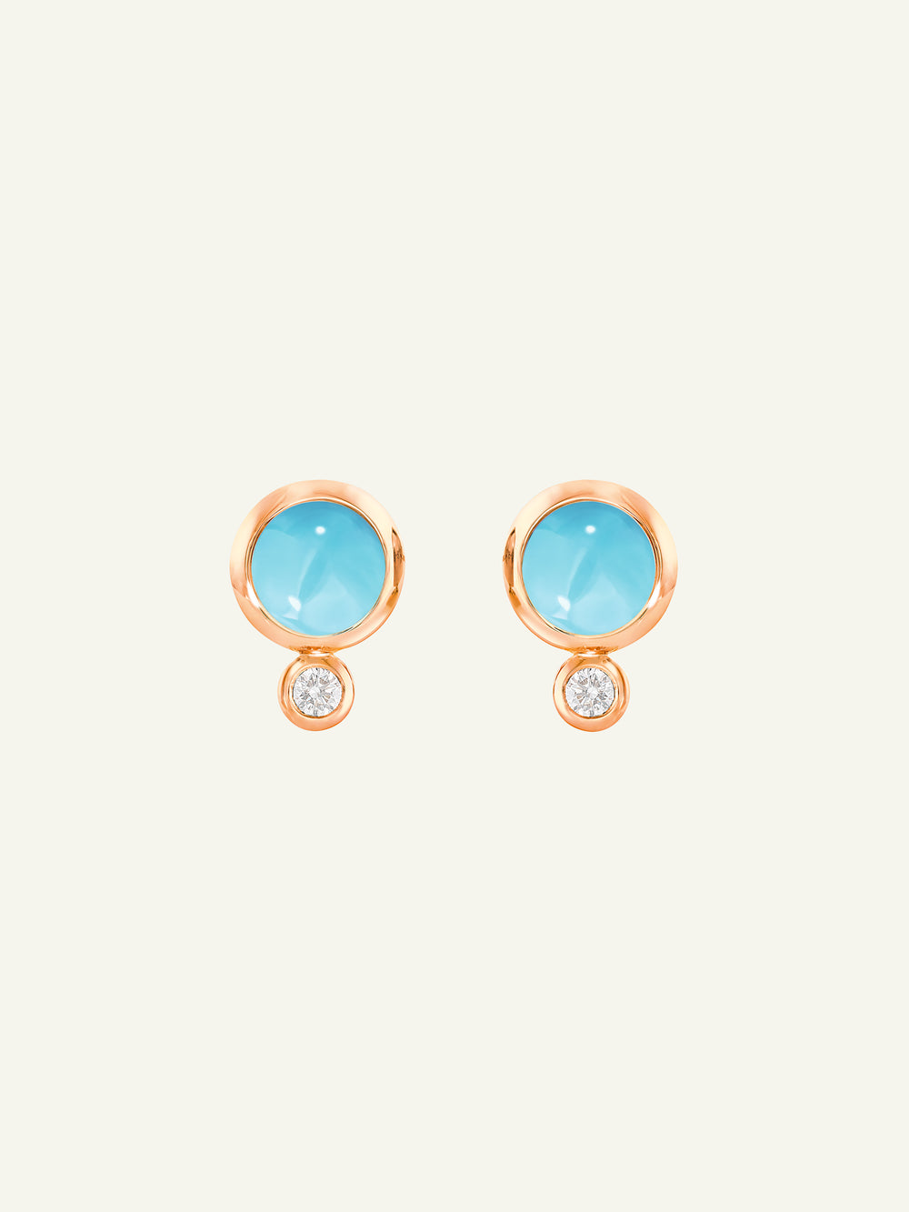 BOUTON Earrings with Turquoise and White Diamonds
