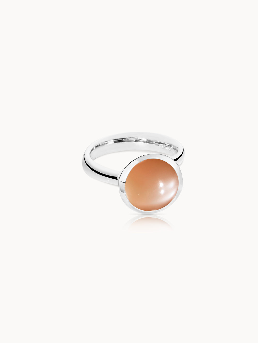 Ring BOUTON large Moonstone brown Brauner Mondstein