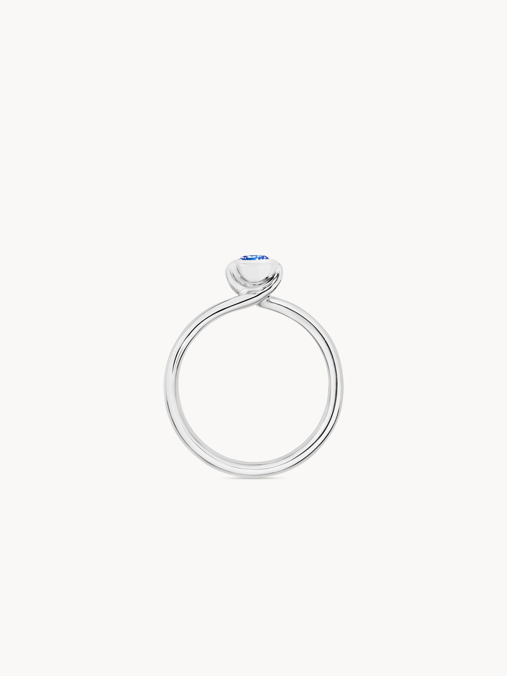 Ring BOUTON Solitaire Sapphire blue blauer Saphir