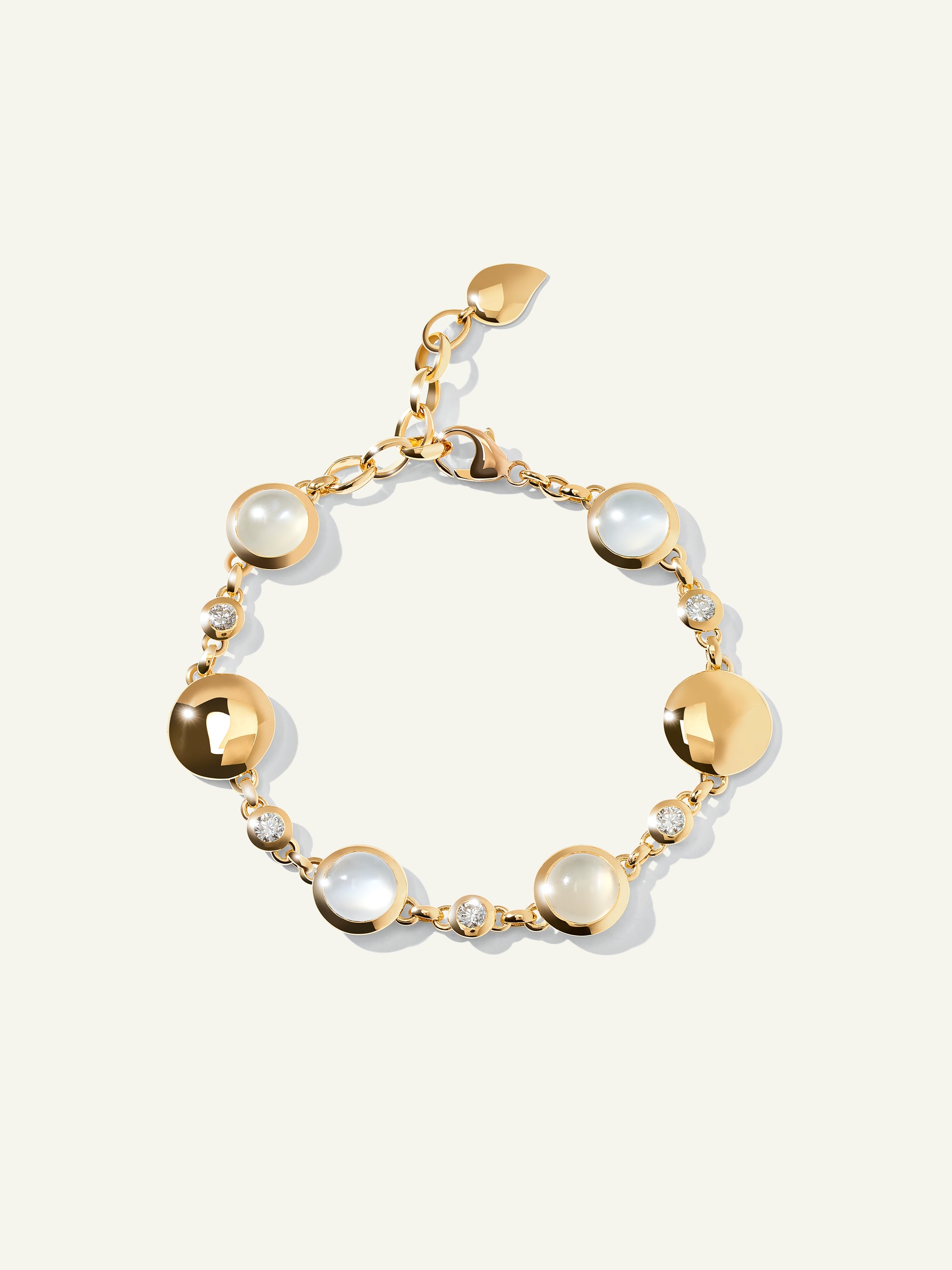 BOUTON Bracelet in 'Sand' with White Diamonds