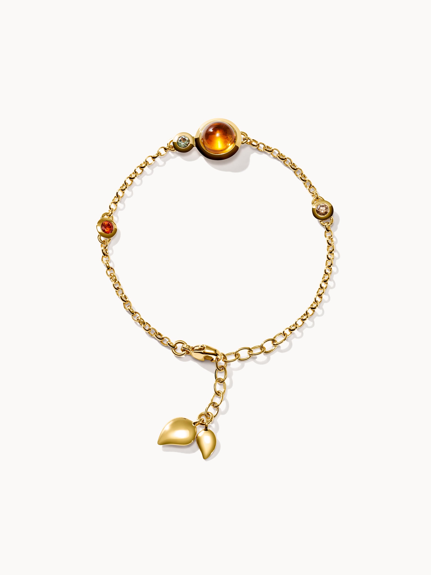 B-BOU-c-IS-ml-yg | Bracelet BOUTON Mini Chain 'Indian Summer' - medium/large