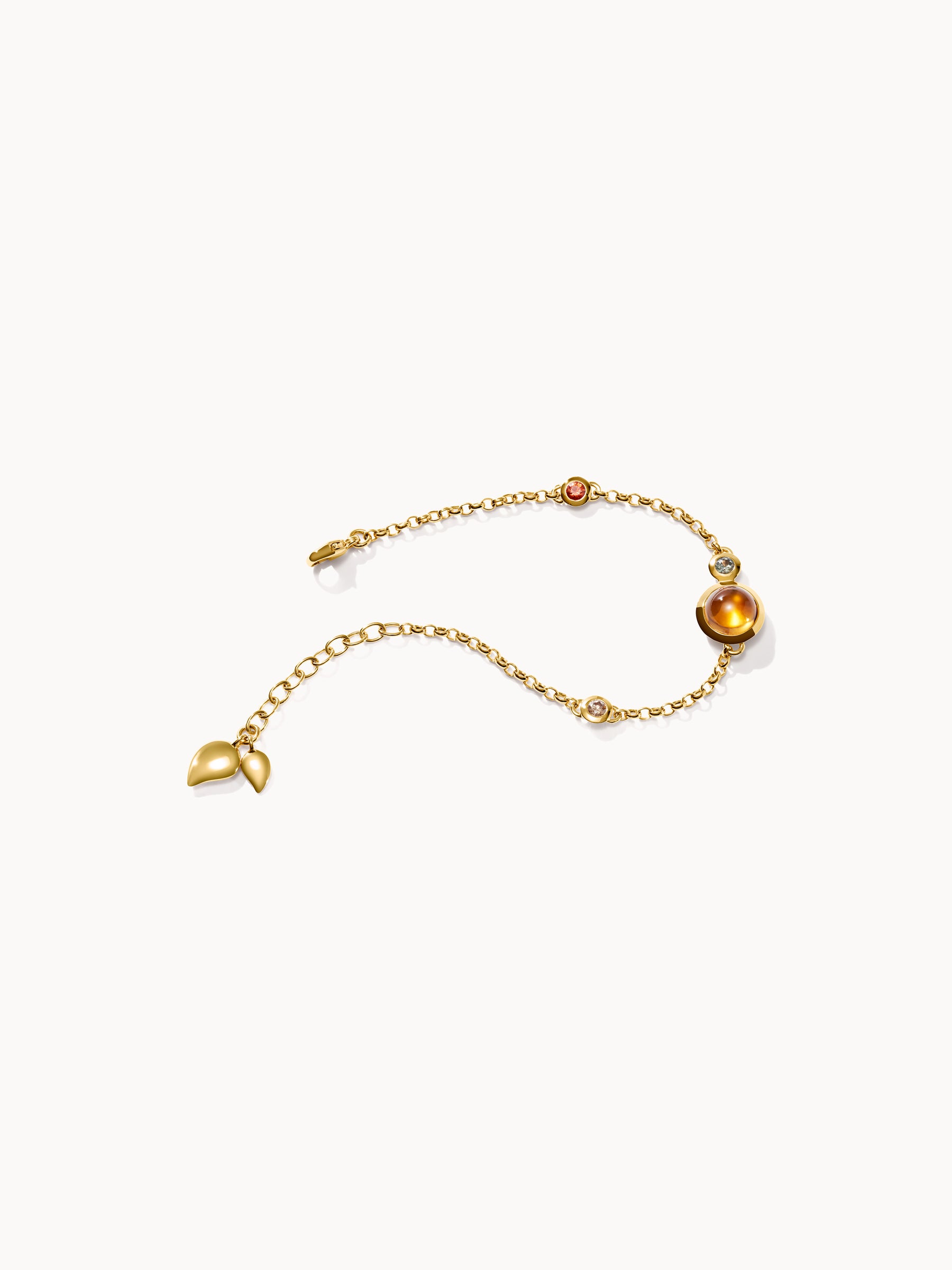 B-BOU-c-IS-ml-yg | Bracelet BOUTON Mini Chain 'Indian Summer' - medium/large