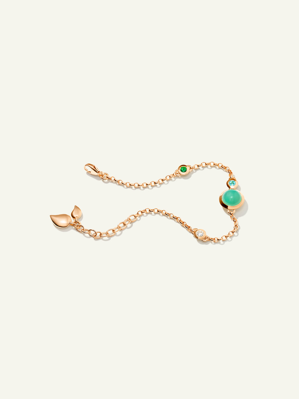 B-BOU-c-Lag-ml-rg | BOUTON Mini Chain Bracelet, in 'Lagoon'