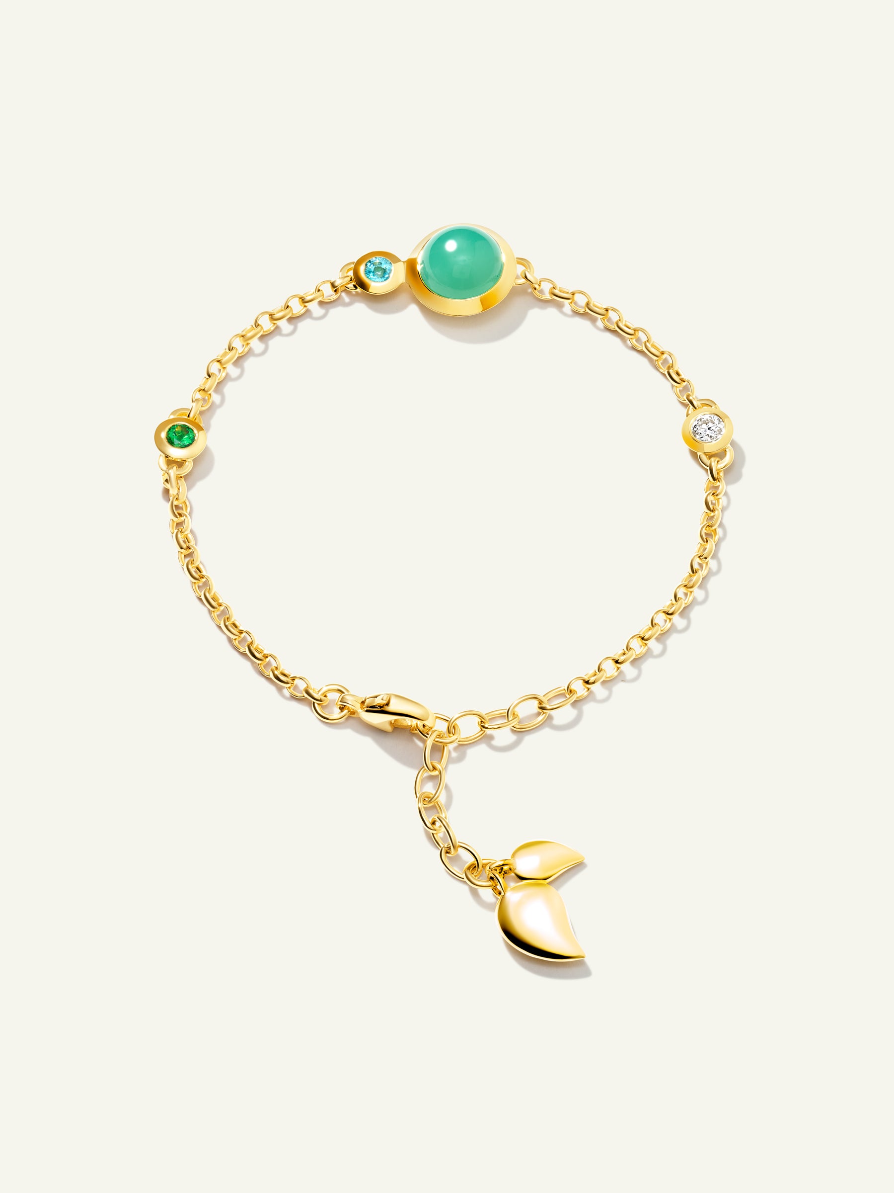 B-BOU-c-Lag-sm-yg | BOUTON Mini Chain Bracelet, Small/Medium in 'Lagoon'