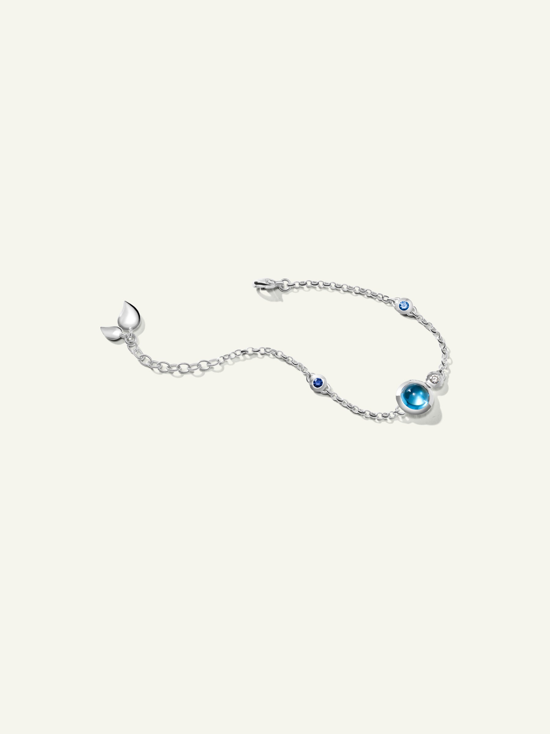 B-BOU-c-Oce-ml-wg | BOUTON Mini Chain Bracelet, in 'Ocean'