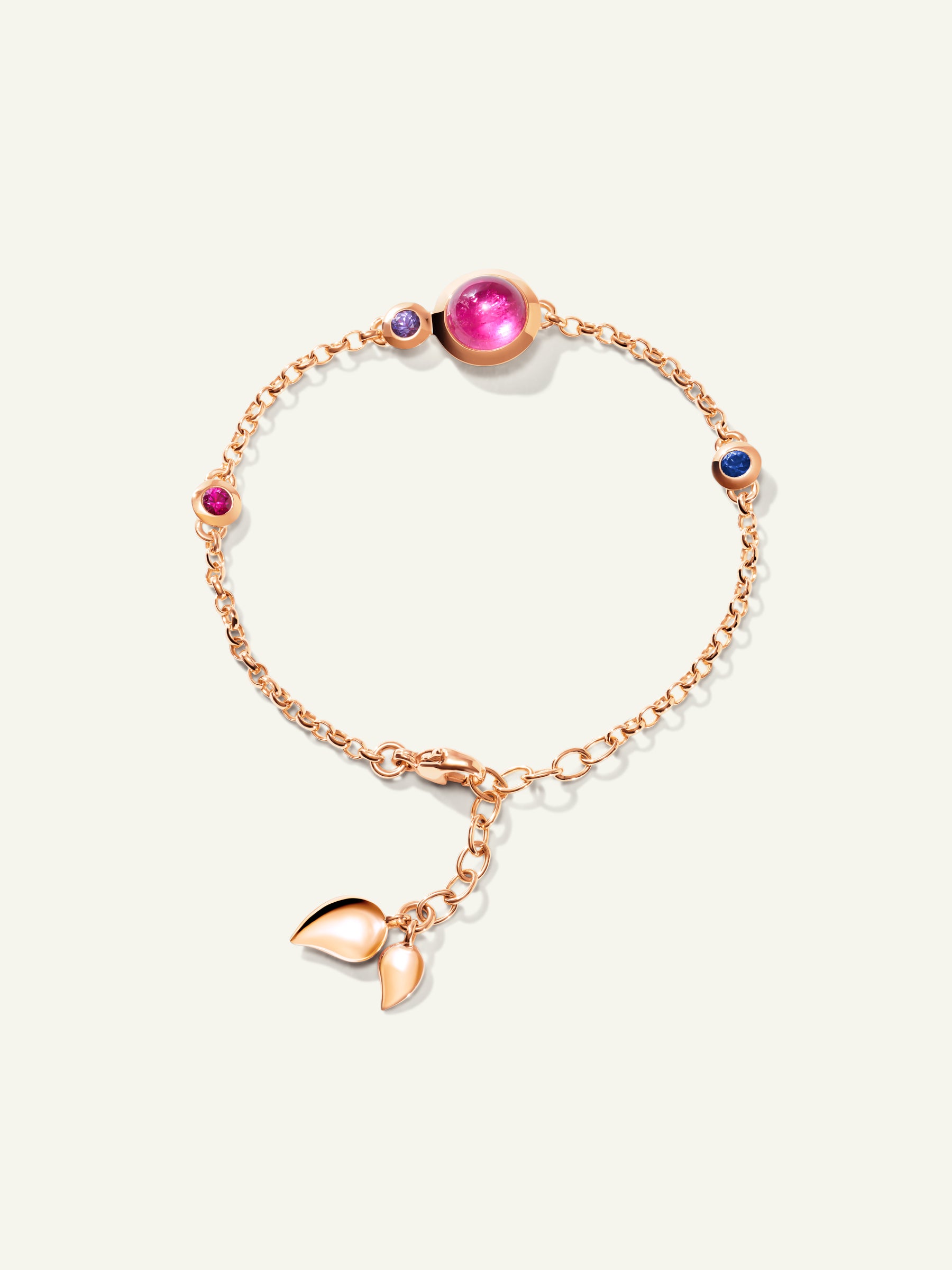 B-BOU-c-WB-ml-rg | BOUTON Mini Chain Bracelet, in 'Wildberry'