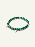 B-IND-Mal-1-l-rg | INDIA Bracelet with 18K Gold Beads and Malachite, One Row