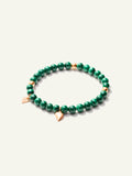 INDIA Medium Armband mit 18K Goldperlen und Malachit, eine Reihe