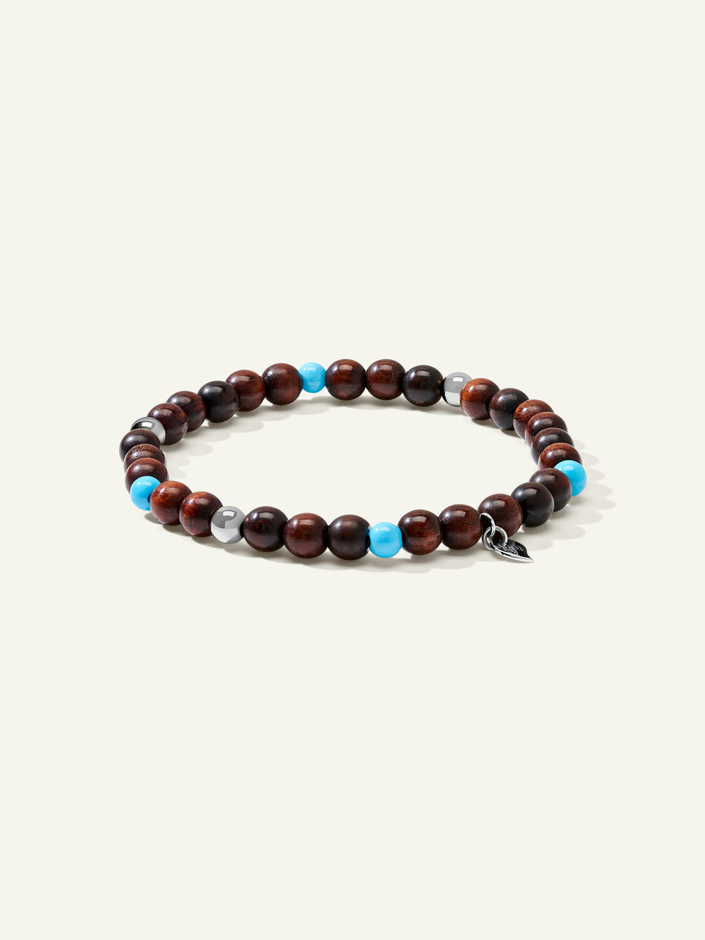 INDIA Bracelet with Turquoise Beads and Snakewood, One Row