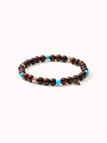 Bracelet INDIA Snakewood with Turquoise beads, one row, medium