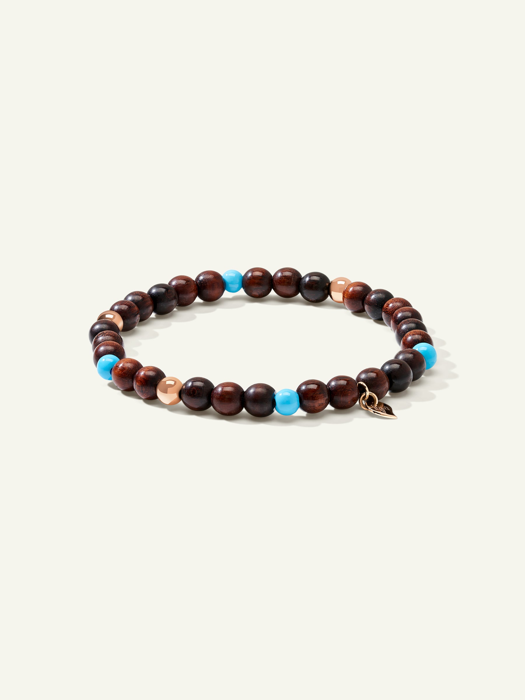 INDIA Medium Armband mit Türkisperlen und Snakewood, eine Reihe