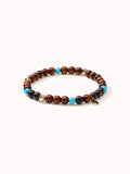 Bracelet INDIA Snakewood with Turquoise beads, one row, medium