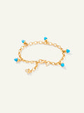MIKADO Charm Bracelet in 'Turquoise' with Diamond Pavé