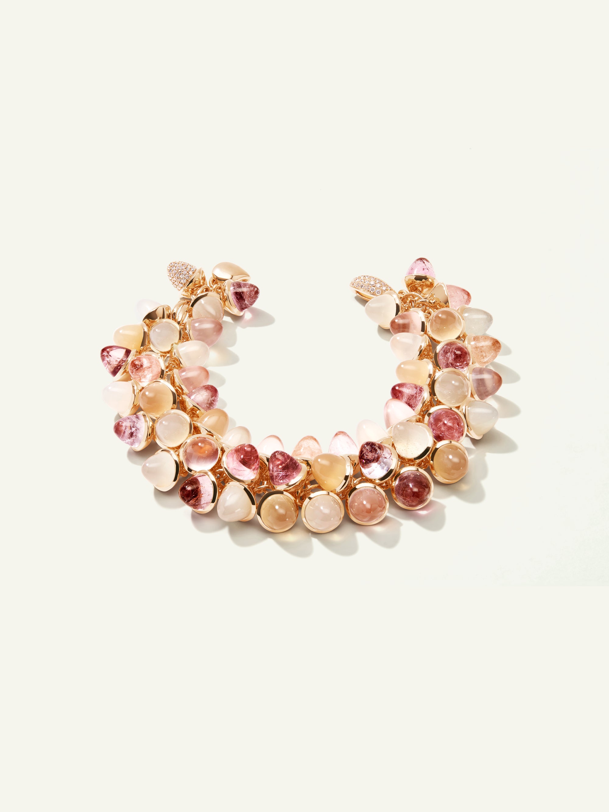 B-MFL-Blu-p-rg | MIKADO Flamenco Bracelet in 'Blush' with Diamond Pavé