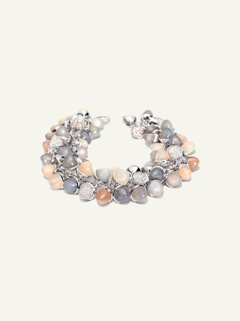 B-MFL-Cas-p-wg | MIKADO Flamenco Bracelet in 'Cashmere' with Diamond Pavé