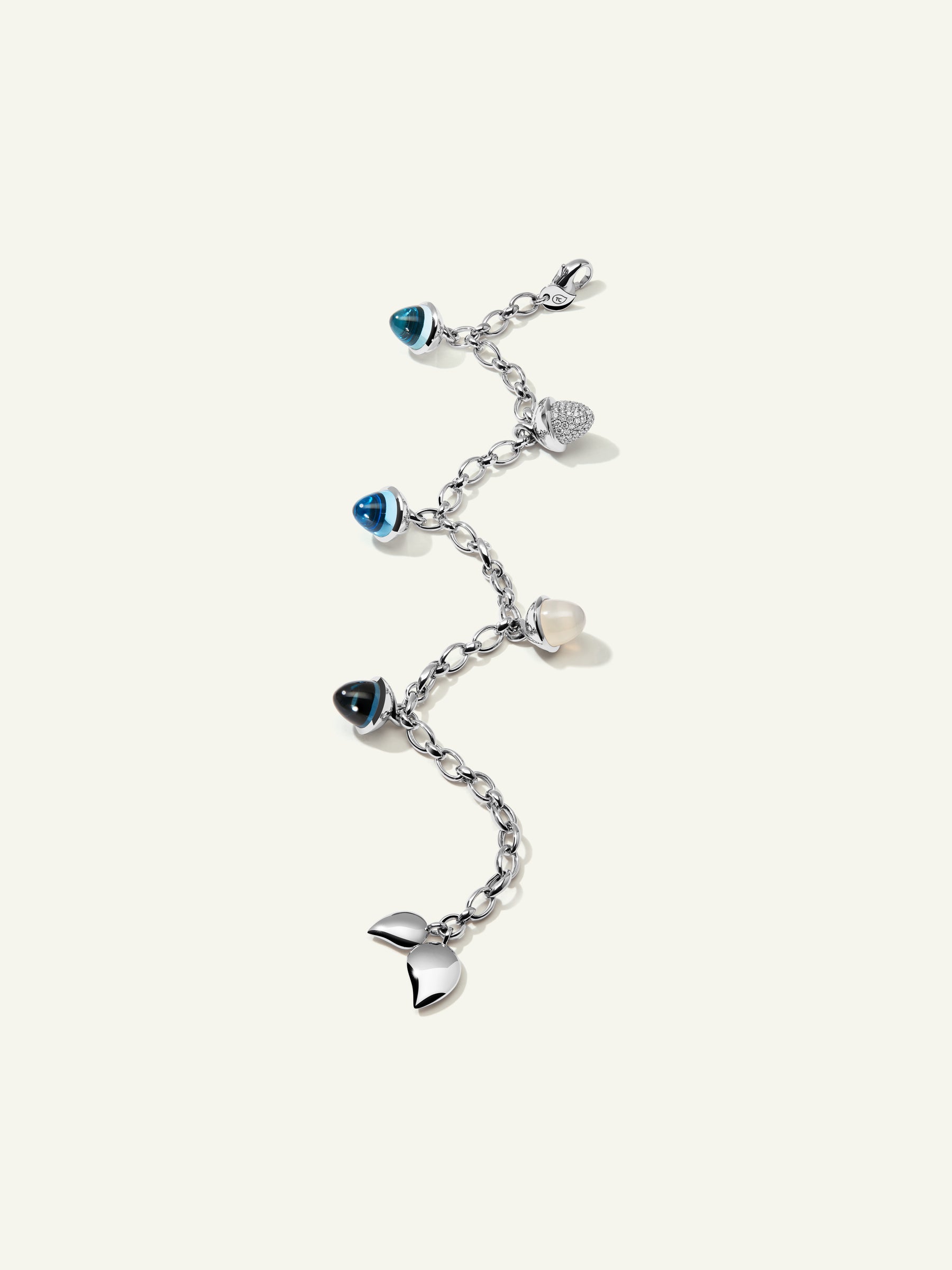 Bracelet MIKADO Flamenco Charm 'Ocean' with Diamond Pavé with Diamond Pavé