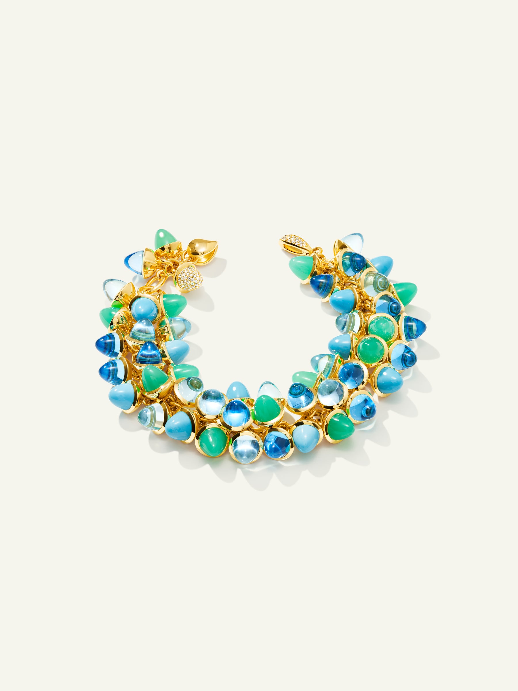 MIKADO Flamenco Armband in 'Lagoon' mit Diamond Pavé