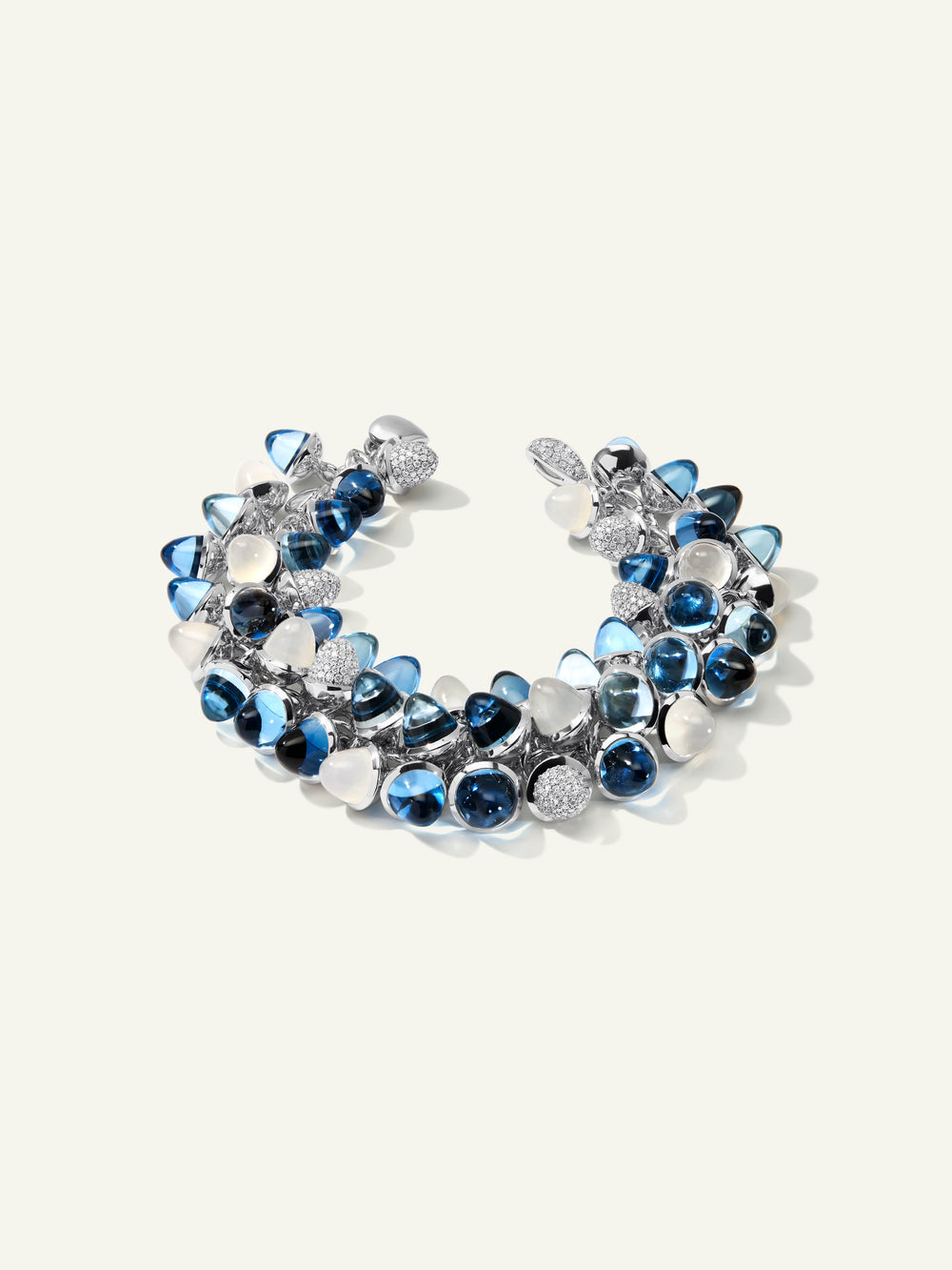 MIKADO Flamenco Bracelet in 'Ocean' with Diamond Pavé