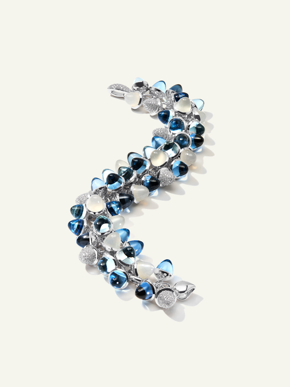 MIKADO Flamenco Bracelet in 'Ocean' with Diamond Pavé