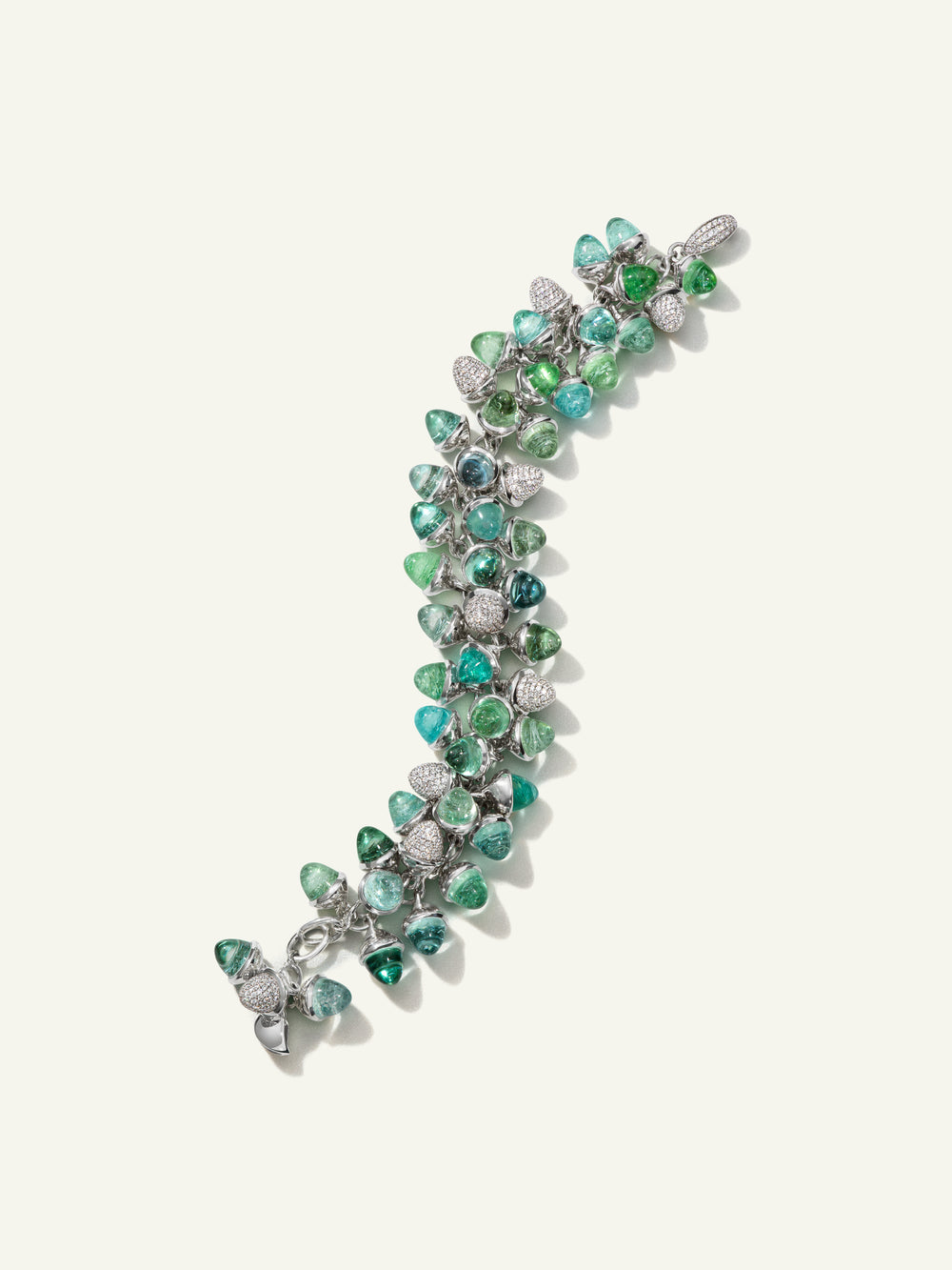 B-MFL-Par-p-wg-2A | MIKADO Flamenco Bracelet with Paraiba Tourmaline and Diamond Pavé