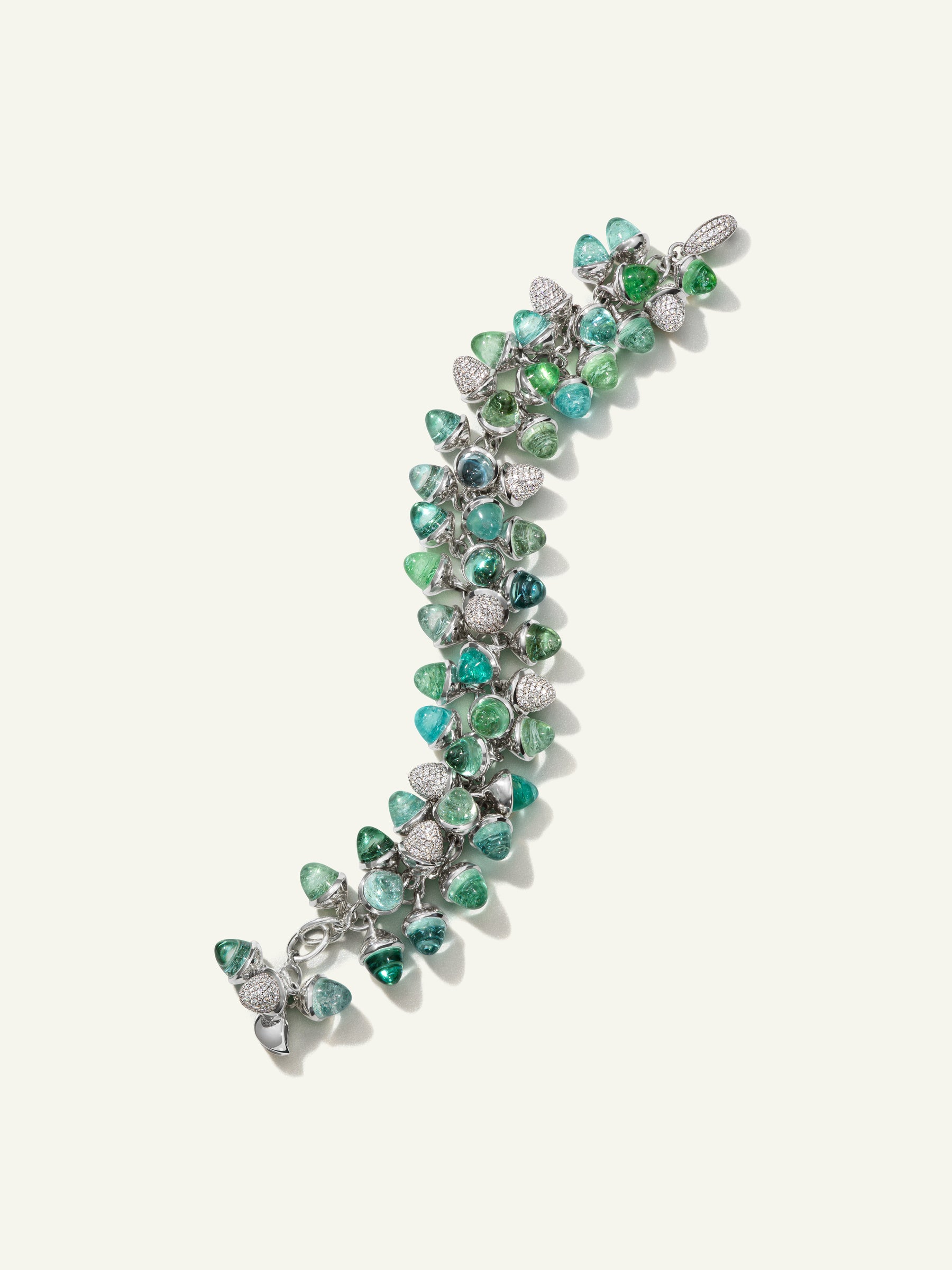 B-MFL-Par-p-wg-2A | MIKADO Flamenco Bracelet with Paraiba Tourmaline and Diamond Pavé