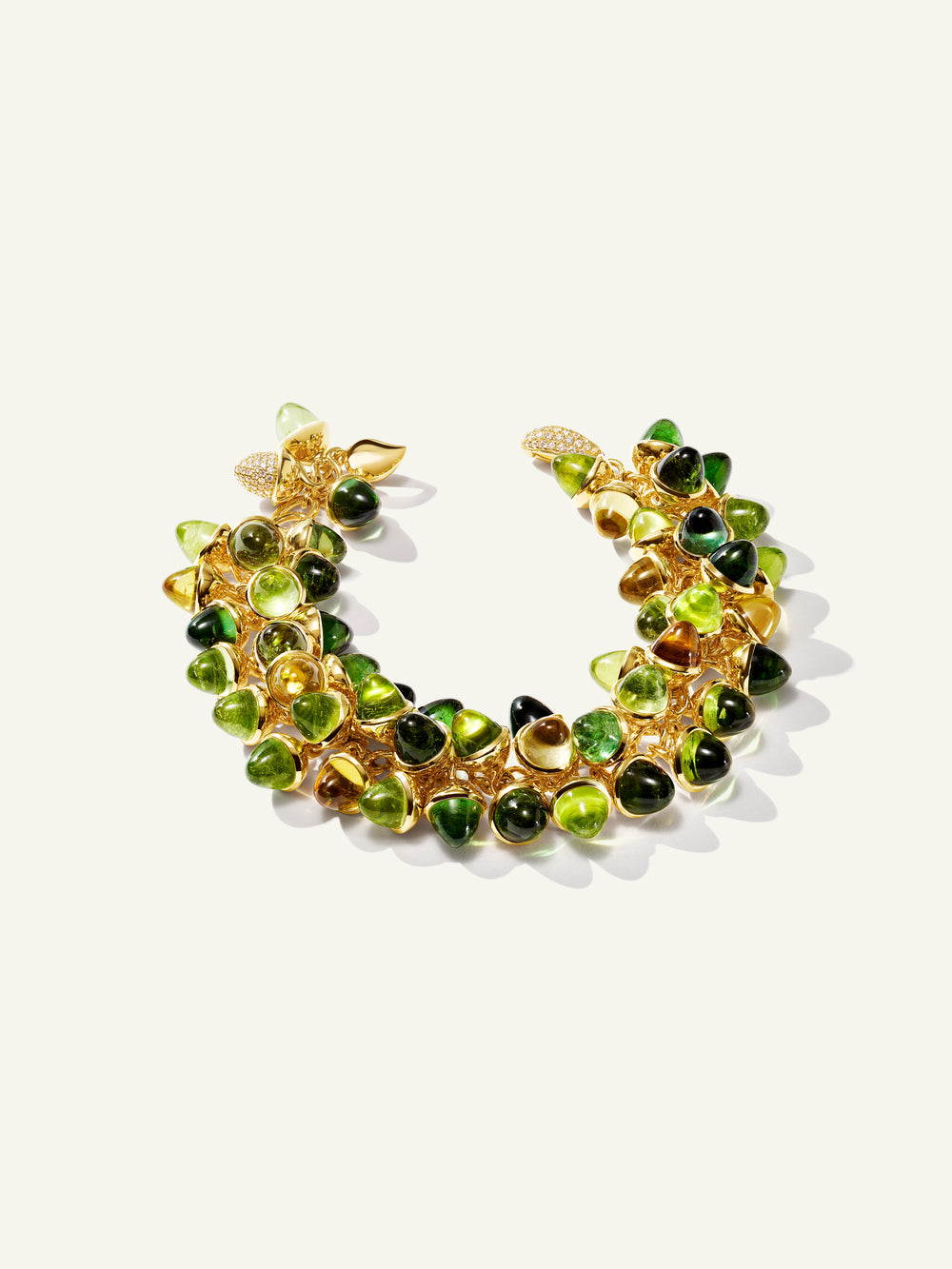 B-MFL-RF-p-yg | MIKADO Flamenco Bracelet in 'Rainforest' with Diamond Pavé
