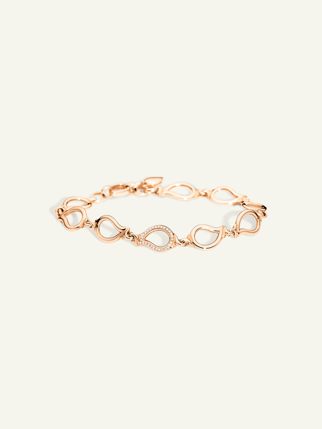 Bracelet SIGNATURE small - 1 element Diamond Pavé 18K rose gold