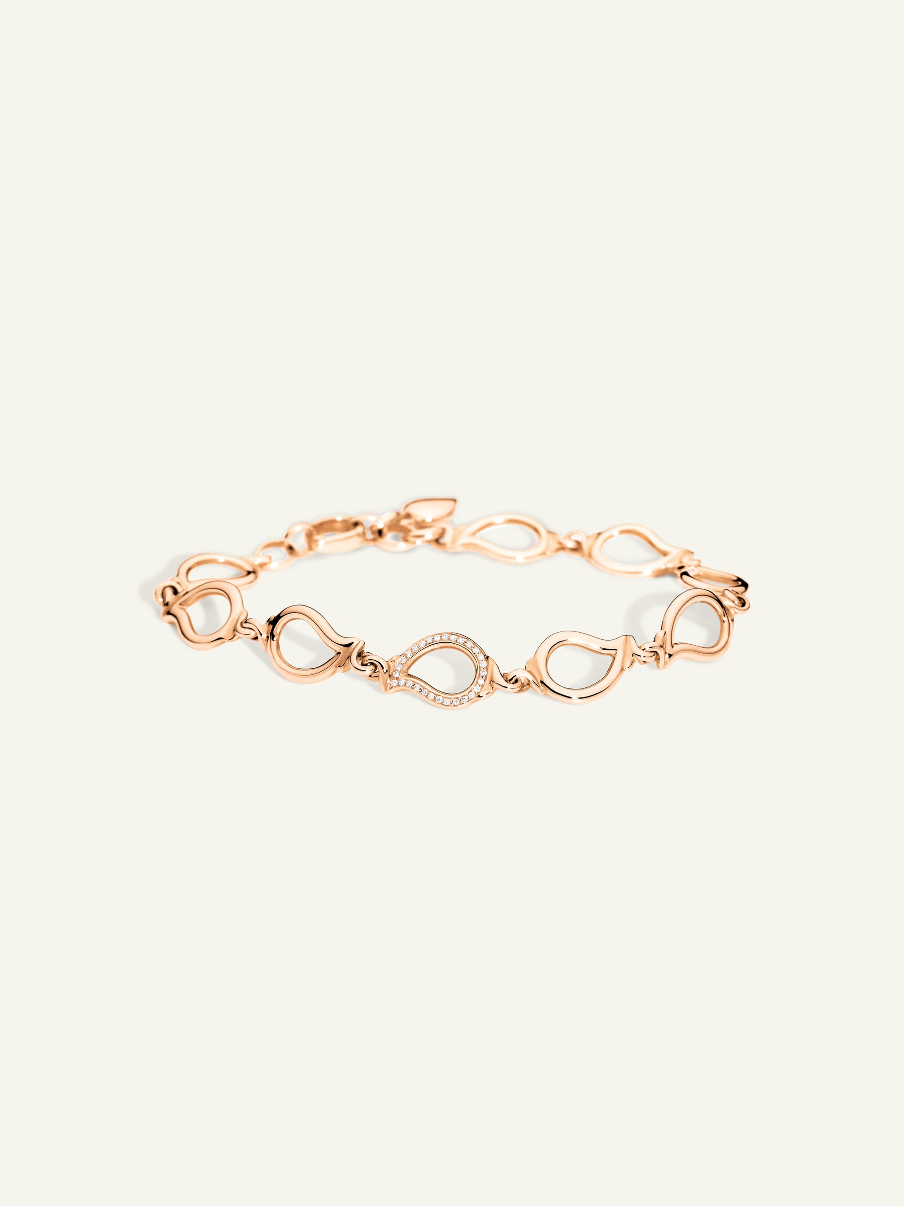 Bracelet SIGNATURE small - 1 element Diamond Pavé 18K rose gold