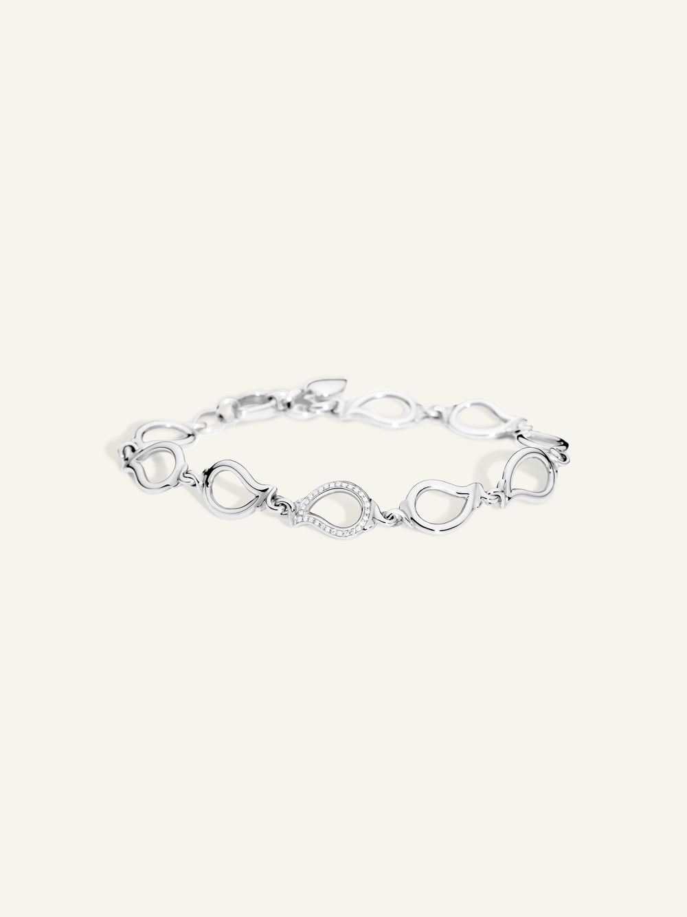 Bracelet SIGNATURE small - 1 element Diamond Pavé 18K white gold