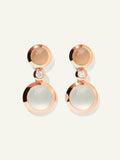 BOUTON 2 Cabochons Ohrringe in 'Camel' mit Diamanten