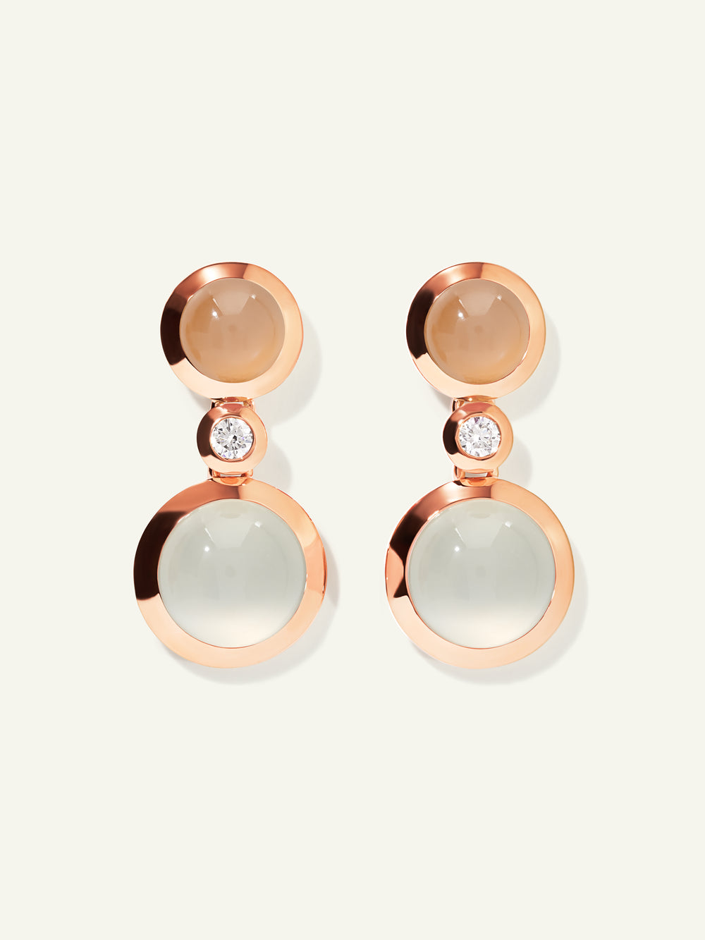 Ohrringe BOUTON 2 Cabochons 'Camel' / Classic