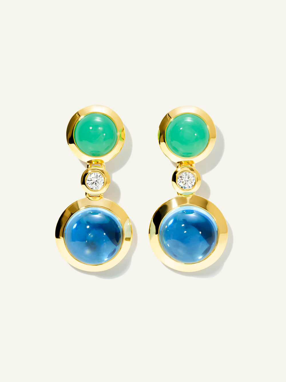 Earrings BOUTON 2 Cabochons 'Lagoon' / Classic 'Lagoon'