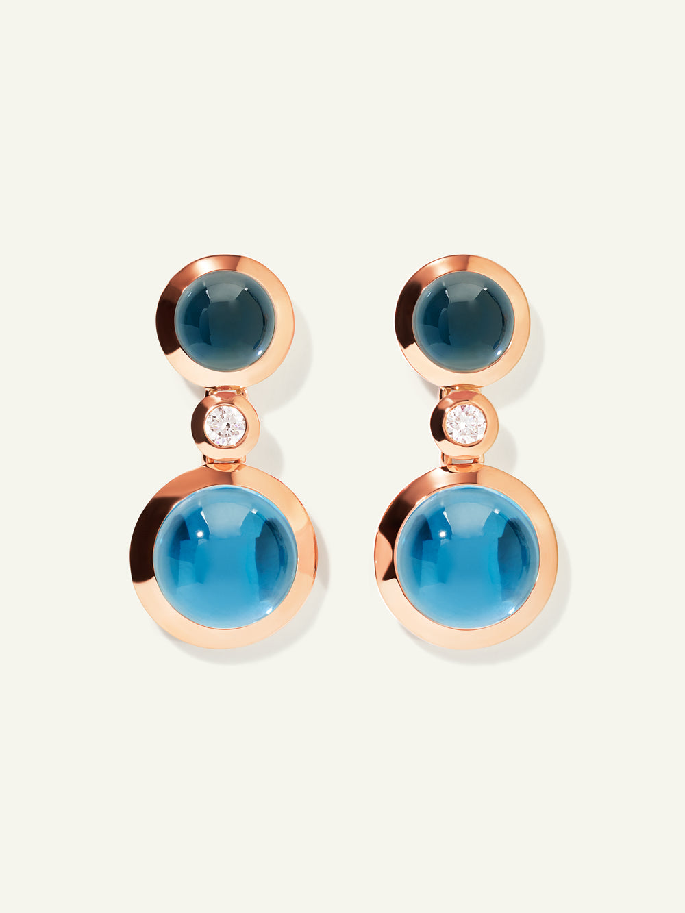 Earrings BOUTON 2 Cabochons 'Sky' / Classic 'Sky' / Classic
