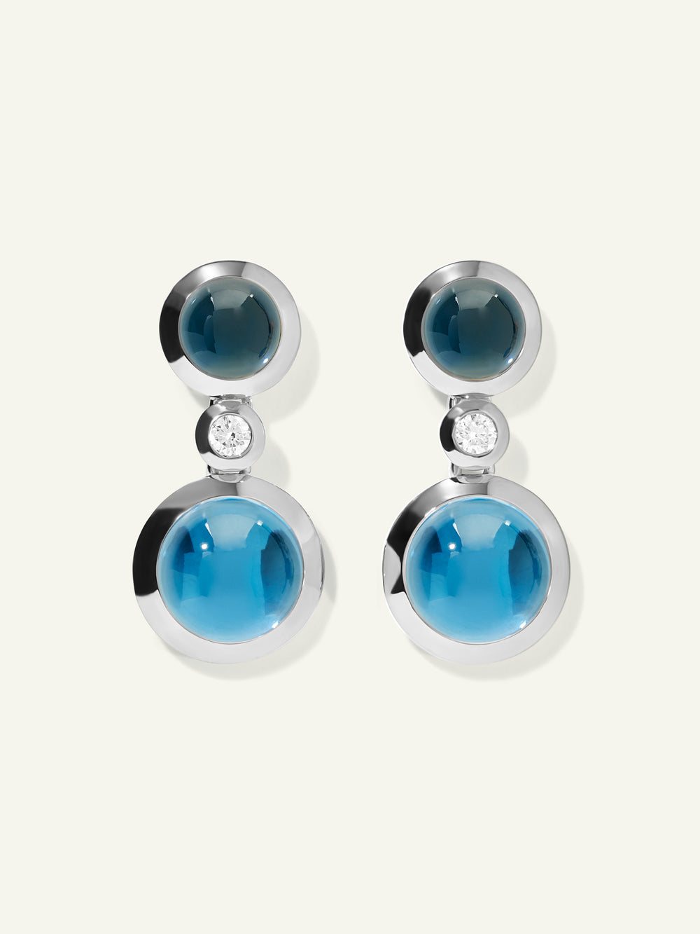 Earrings BOUTON 2 Cabochons 'Sky' / Classic 'Sky' / Classic