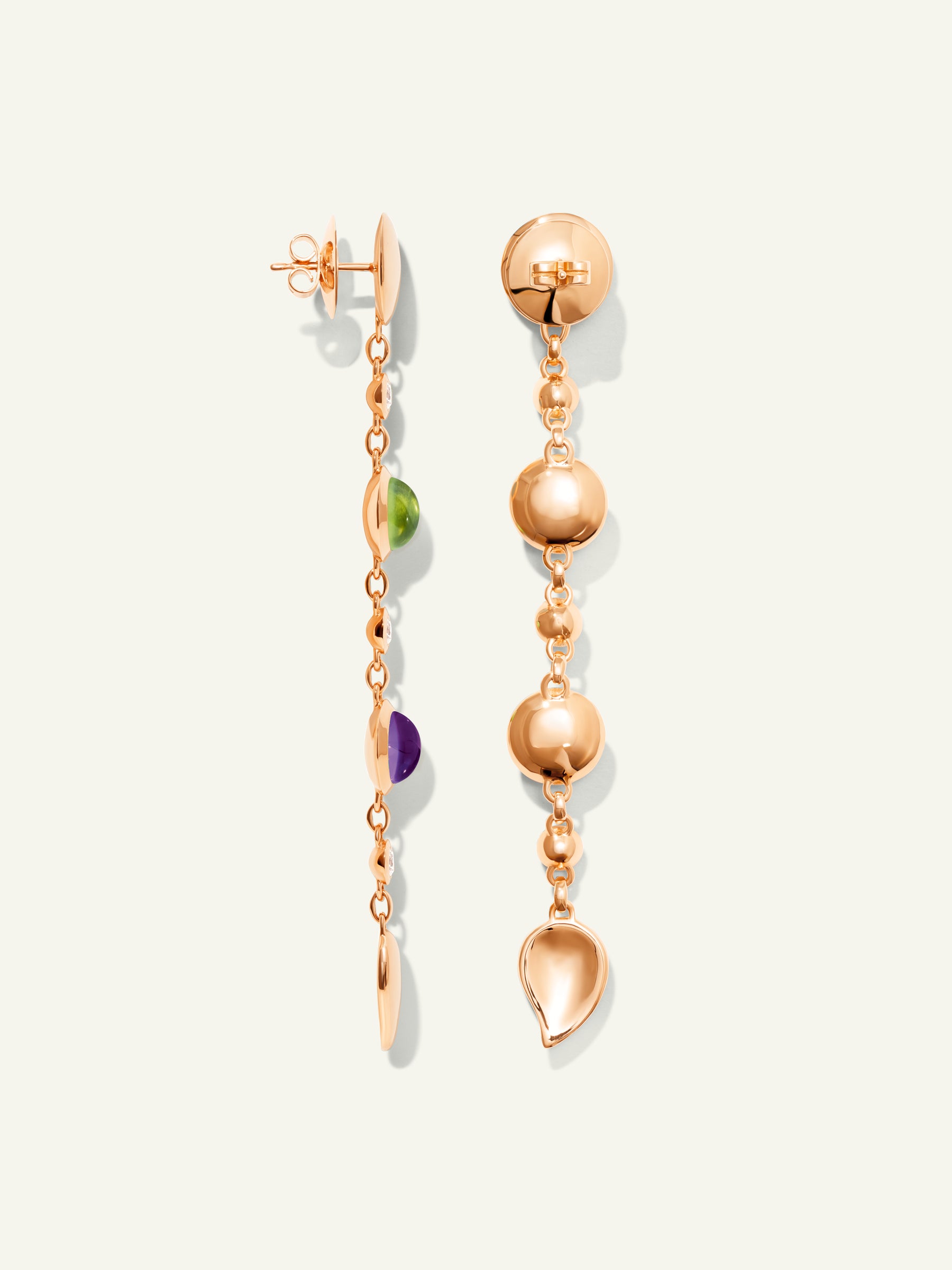 BOUTON Long Earrings in 'Aurora' with White Diamonds
