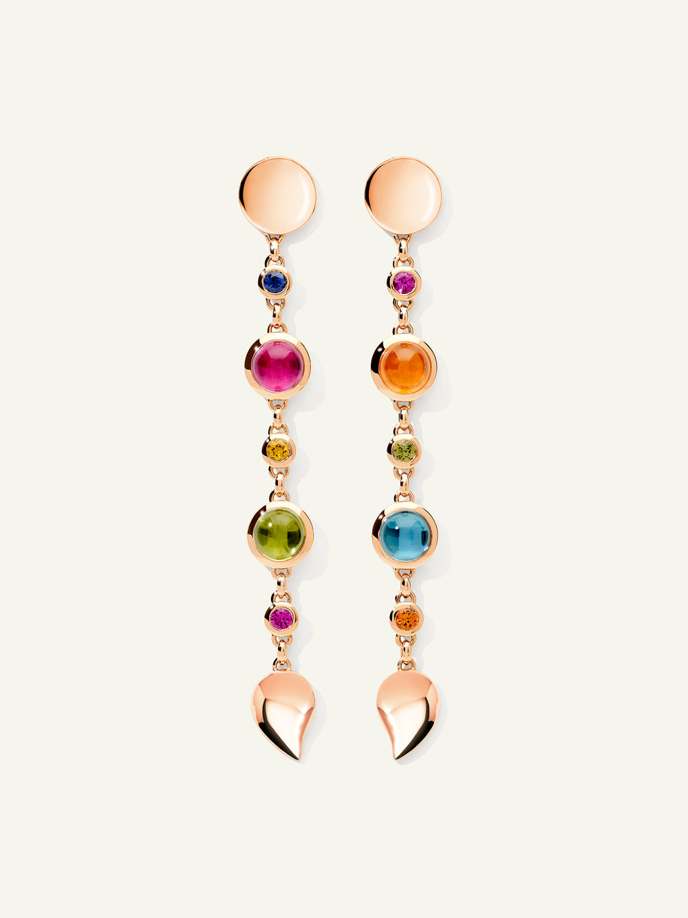 BOUTON Long Earrings in 'Candy' with Sapphire