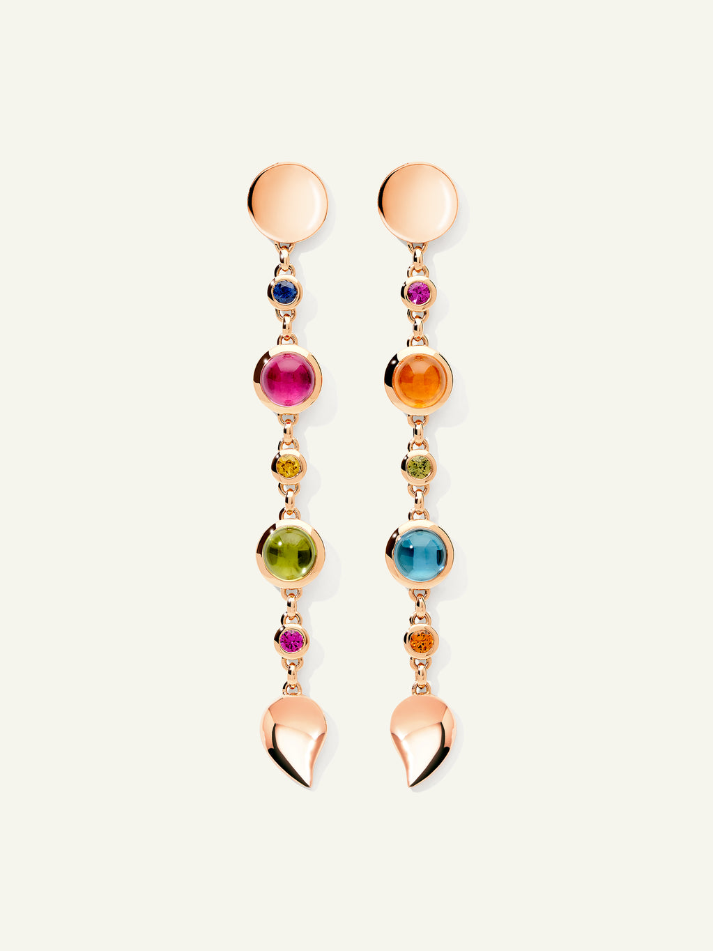 BOUTON Long Earrings in 'Candy' with Sapphire