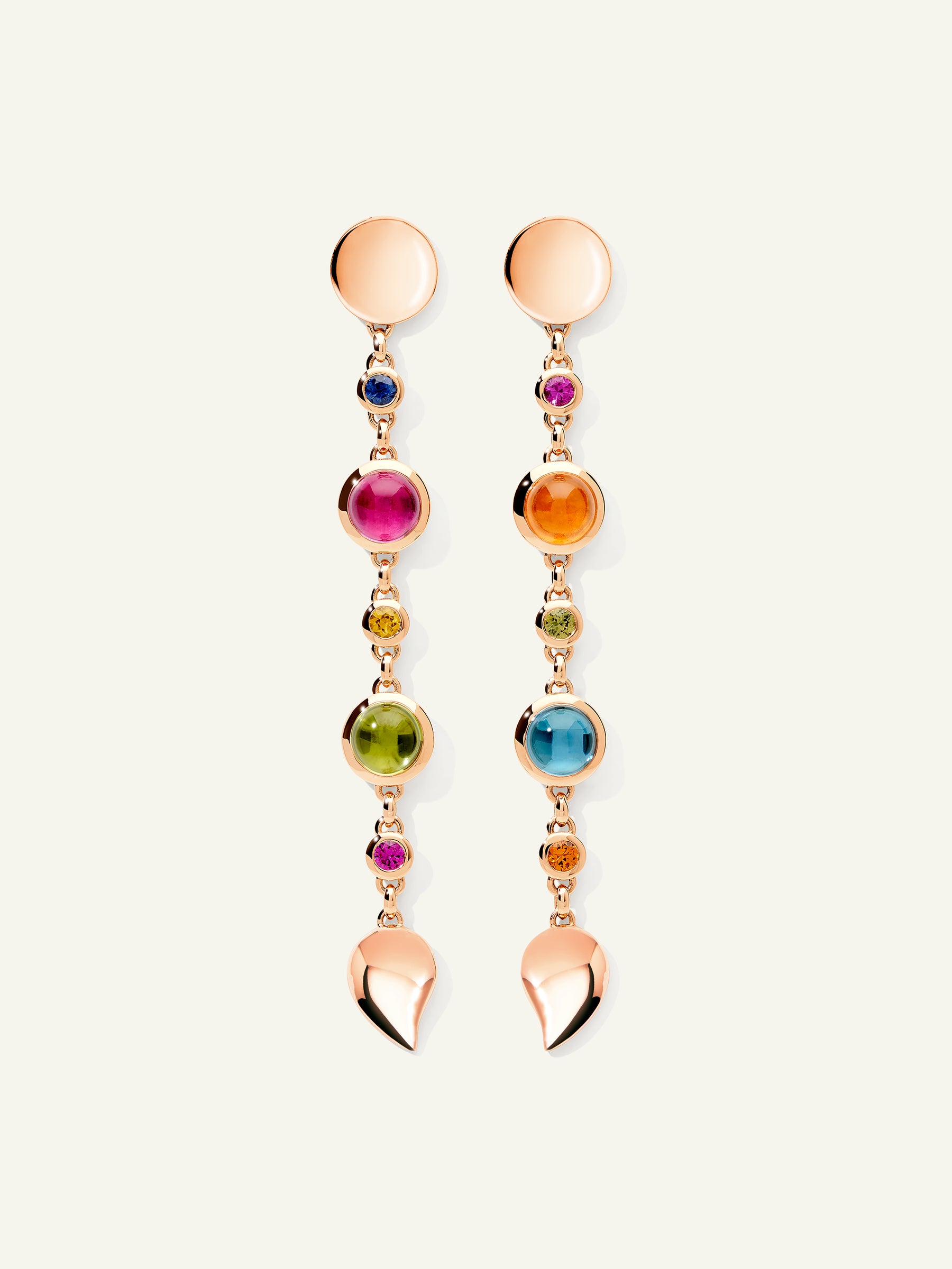 BOUTON Long Earrings in 'Candy' with Sapphire