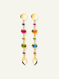 BOUTON Long Earrings in 'Candy' with Sapphire