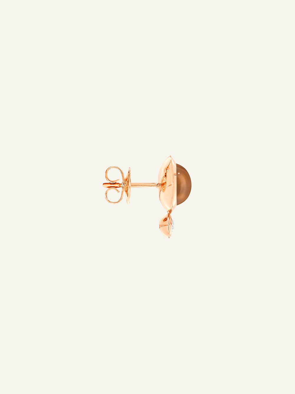 Earrings BOUTON Moonstone brown / Classic Brauner Mondstein