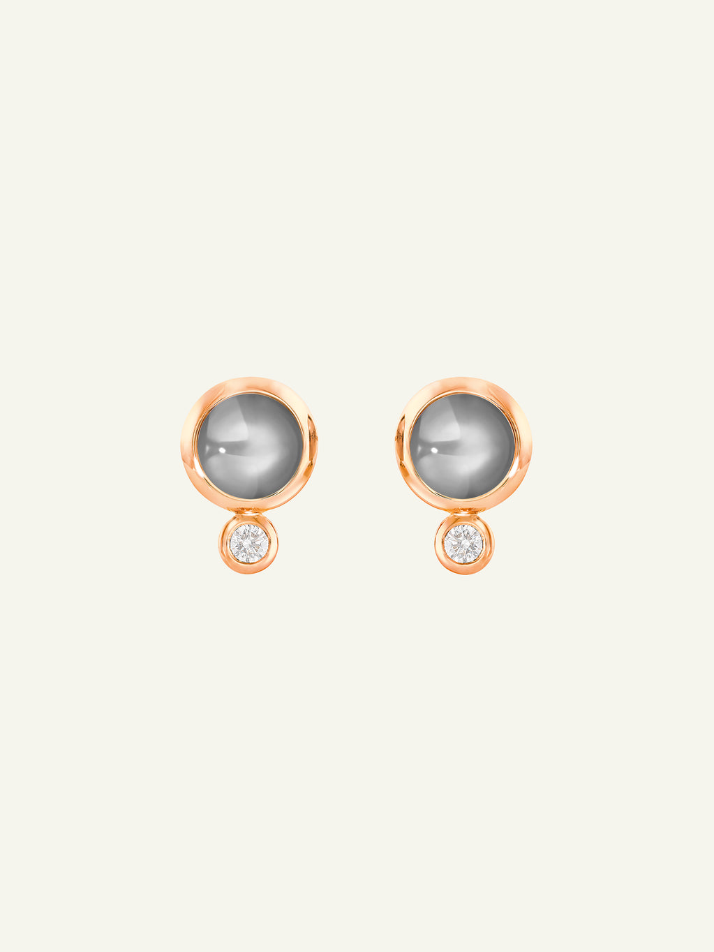 Earrings BOUTON Moonstone grey / Classic grauer Mondstein