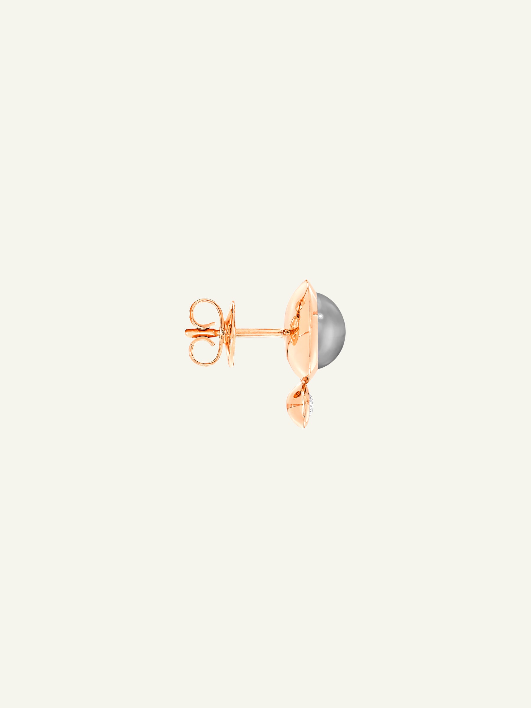Earrings BOUTON Moonstone grey / Classic grauer Mondstein
