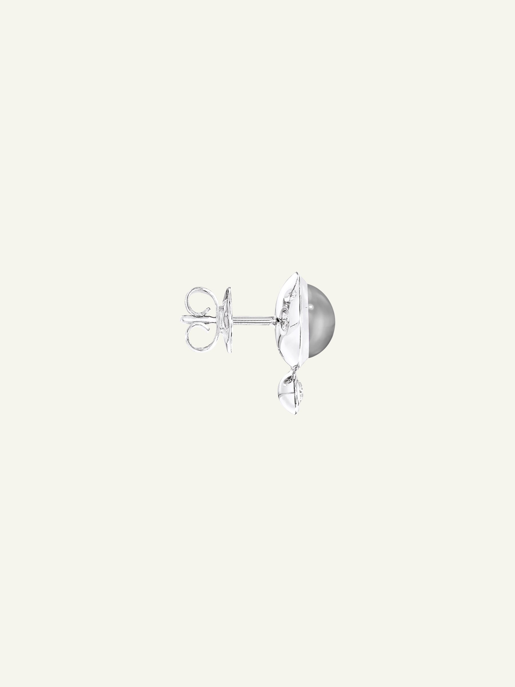 Earrings BOUTON Moonstone grey / Classic grauer Mondstein