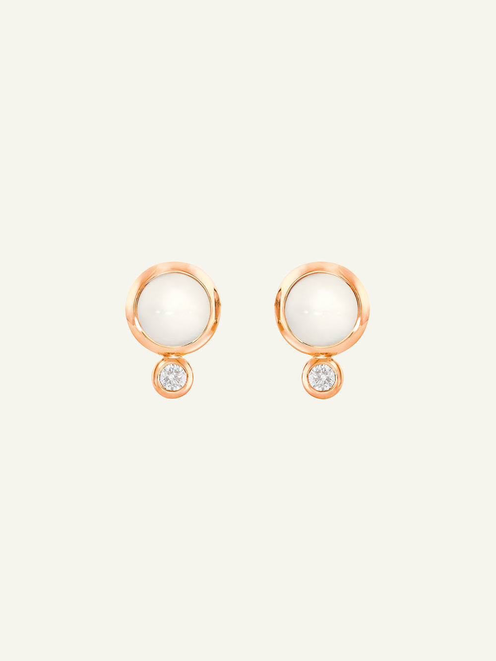 Earrings BOUTON Moonstone sand/white / Classic sand Moonstone