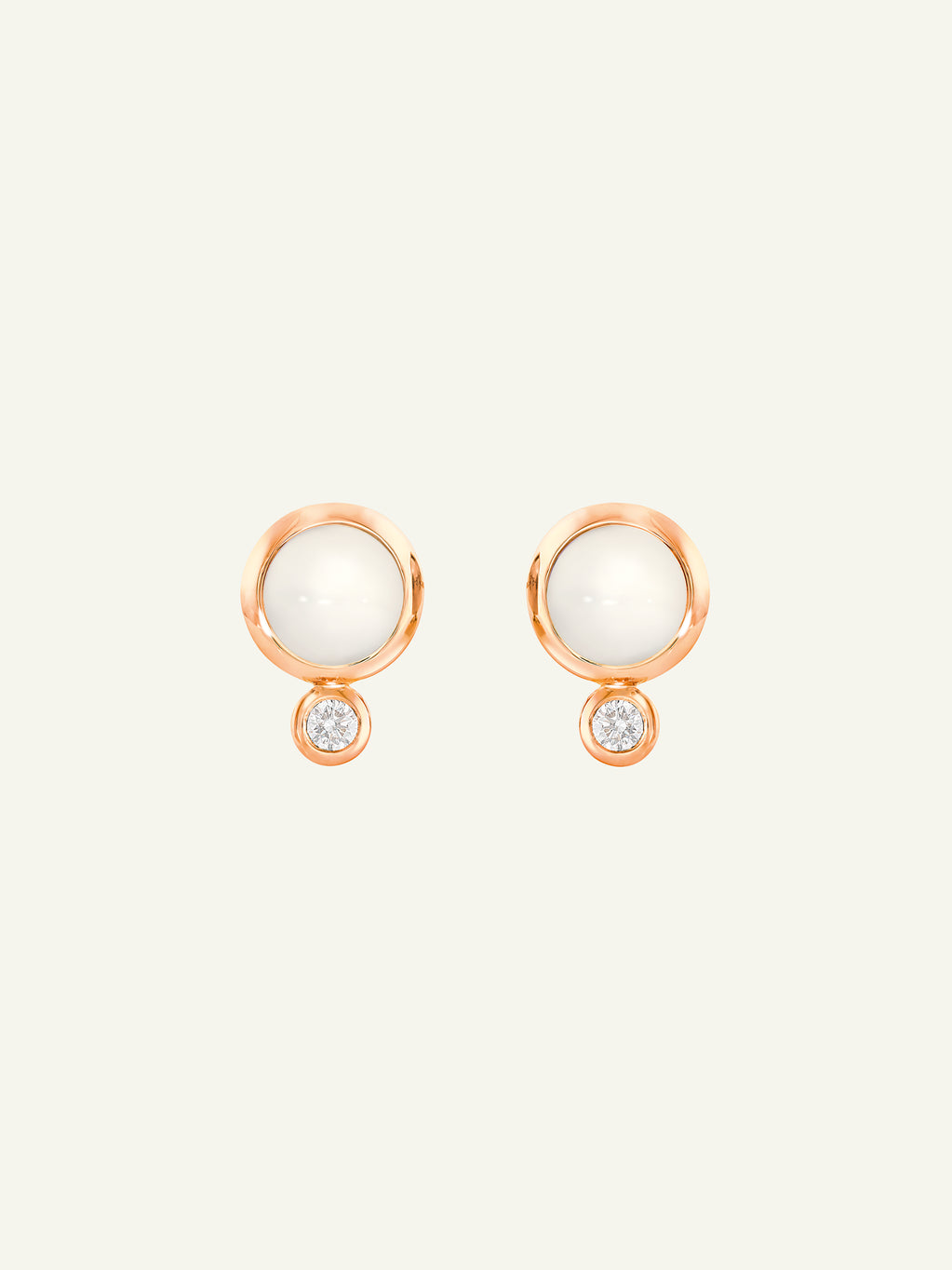 BOUTON Ohrringe mit Sand Mondstein und Diamanten