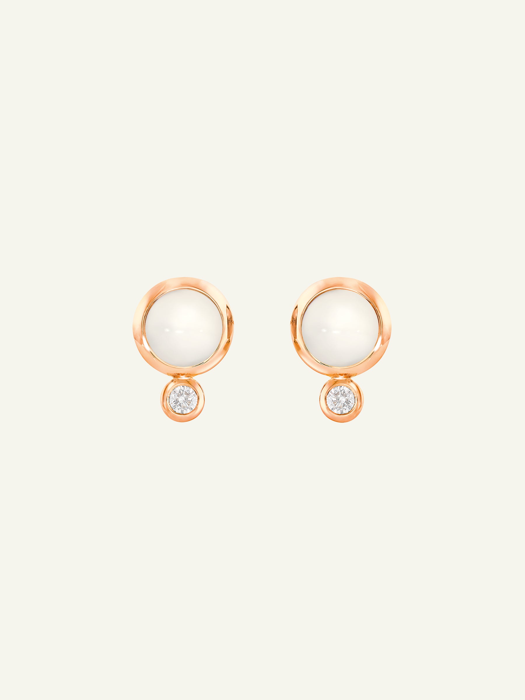 BOUTON Ohrringe mit Sand Mondstein und Diamanten