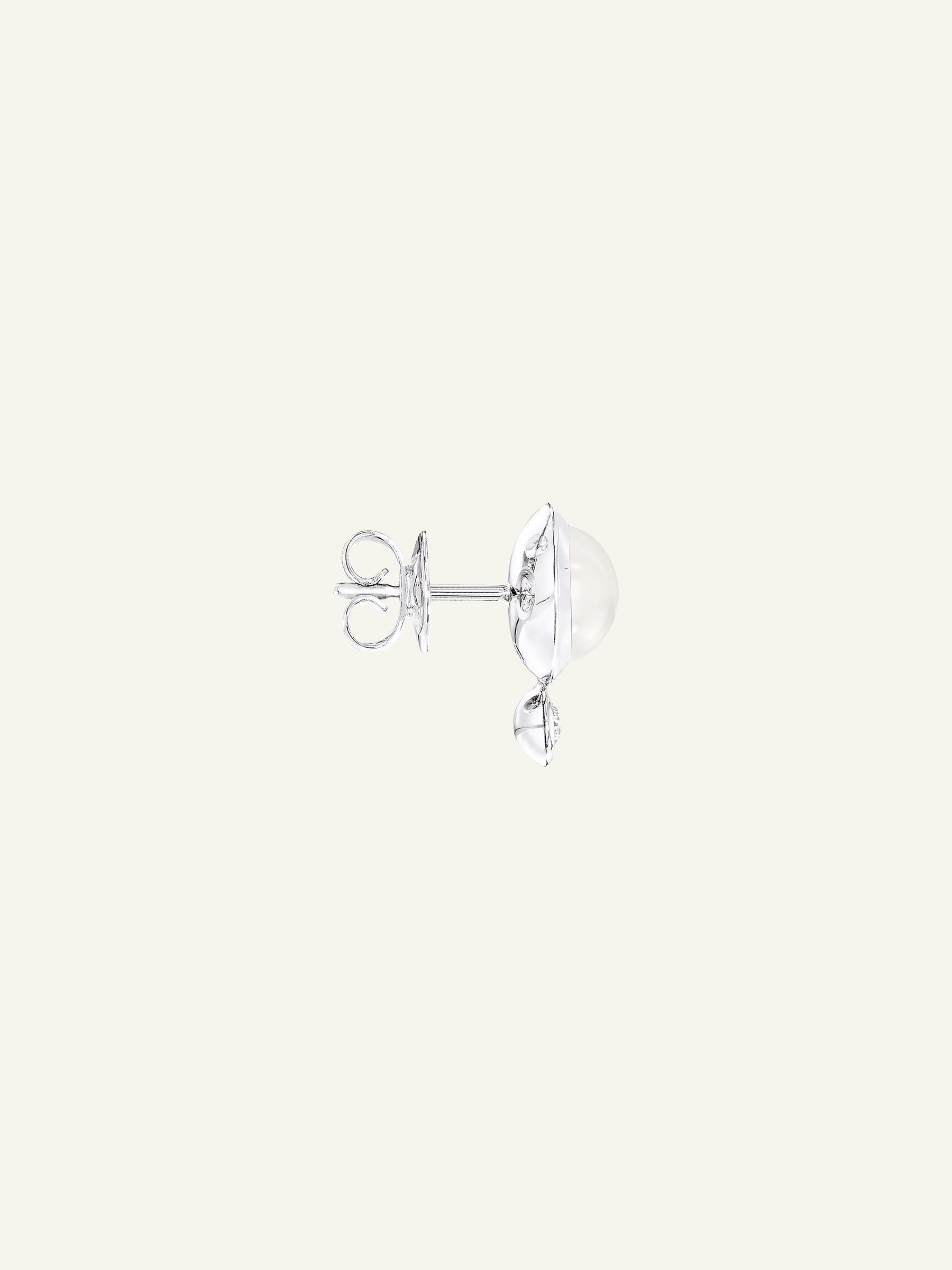 Earrings BOUTON Moonstone sand/white / Classic sand Mondstein