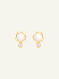 BOUTON Ohrringe mit Sand Mondstein und Diamanten