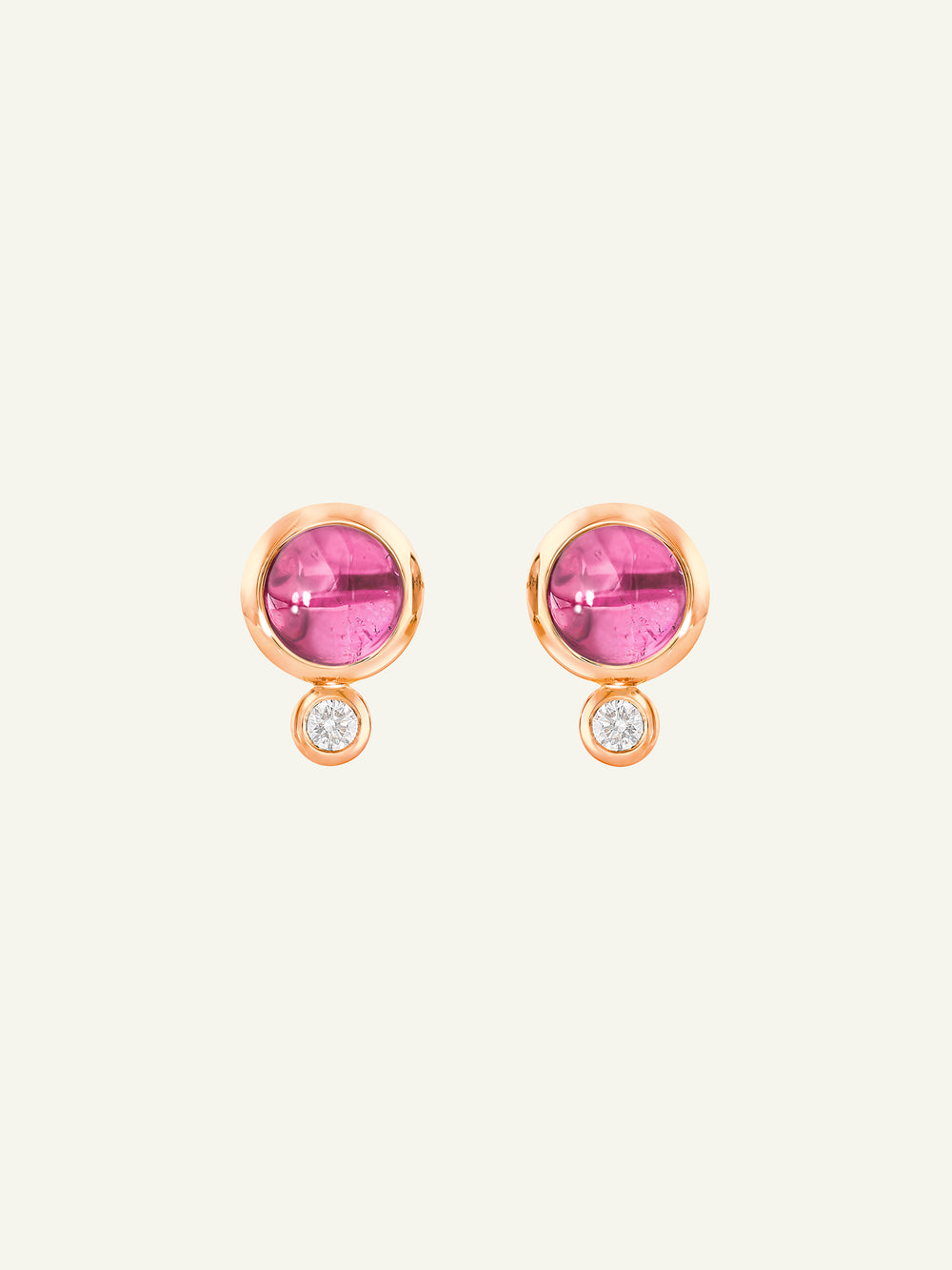 Earrings BOUTON Tourmaline rose/pink / Classic rosa Turmalin